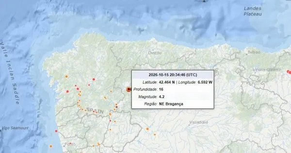 Sismo de magnitude 4.2 registado em Espanha perto de Bragança